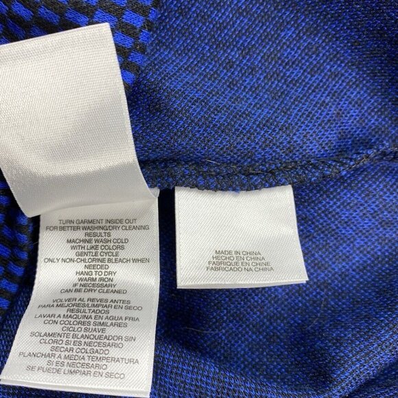 Jones New York‎ Dress Womens S Cobalt Blue Black Fit Flare Midi V Neck No Belt - Picture 12 of 12